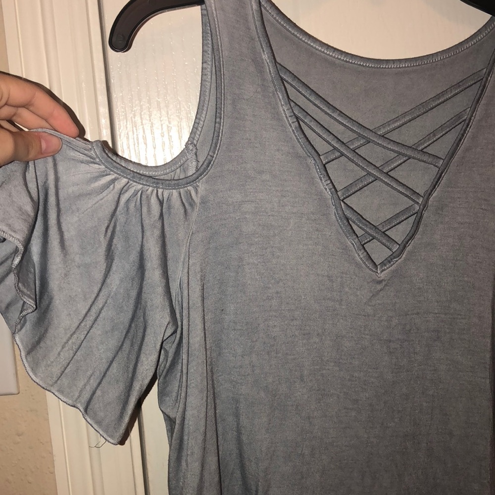 Light blue top